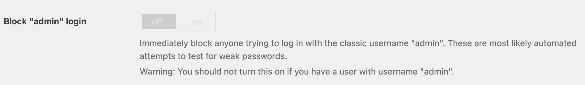 Block admin login