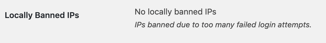 Locally banned IPs