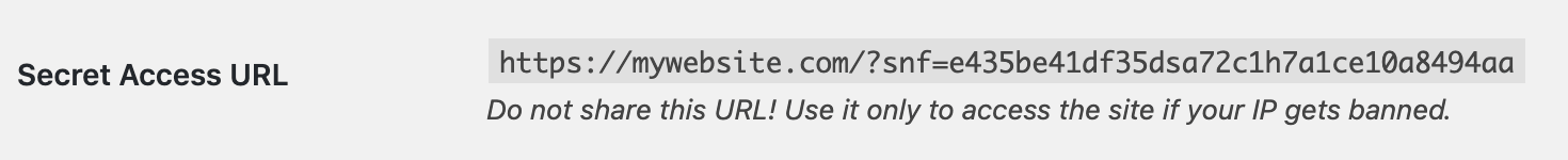 Secret Access URL