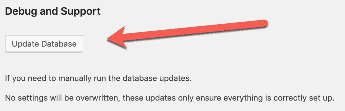 Update Database button