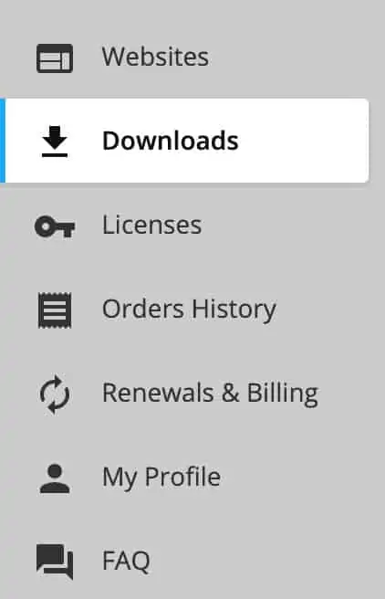 Account page download tab