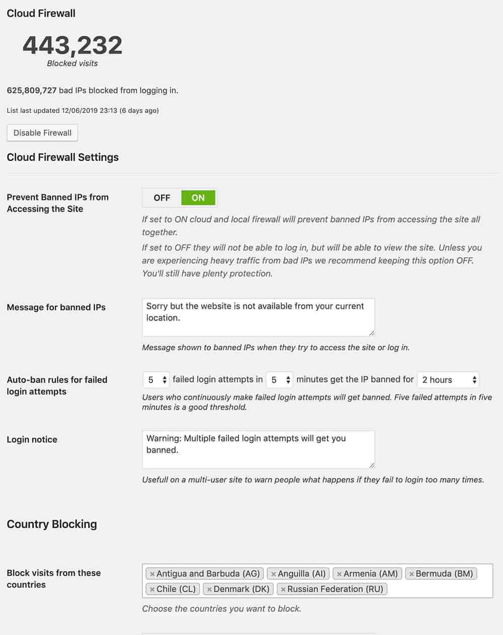 Easy to use and still powerful firewall protection for your website