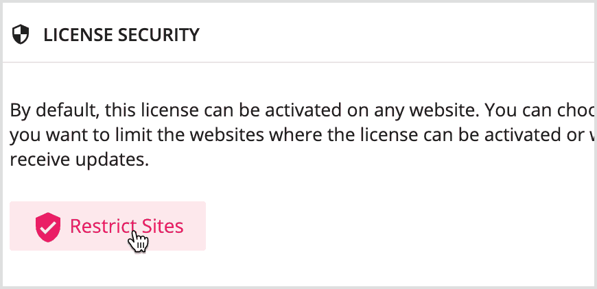 Restrict Sites button