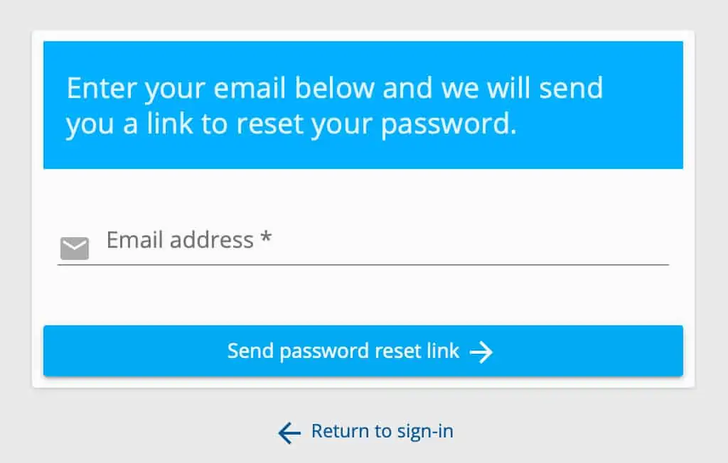 Enter your email to reset your password