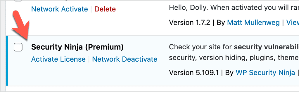 Choose Activate License in plugins page