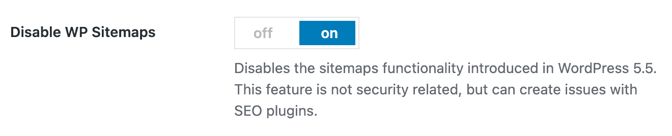 Disable WP Sitemaps