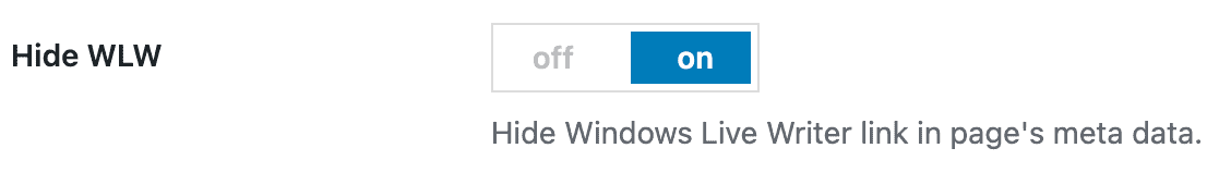 Hide Windows Live Writer link