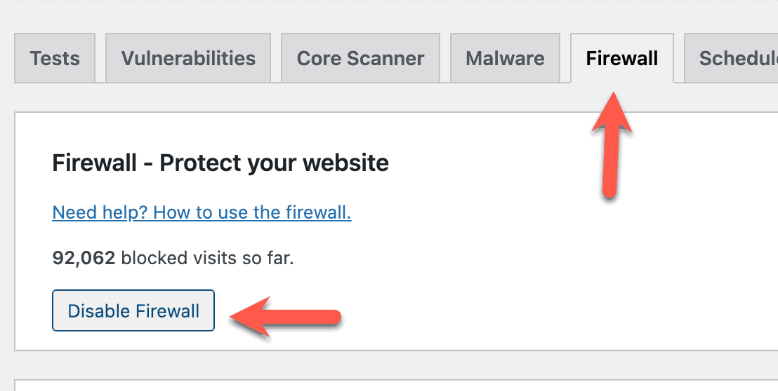 Disable Firewall