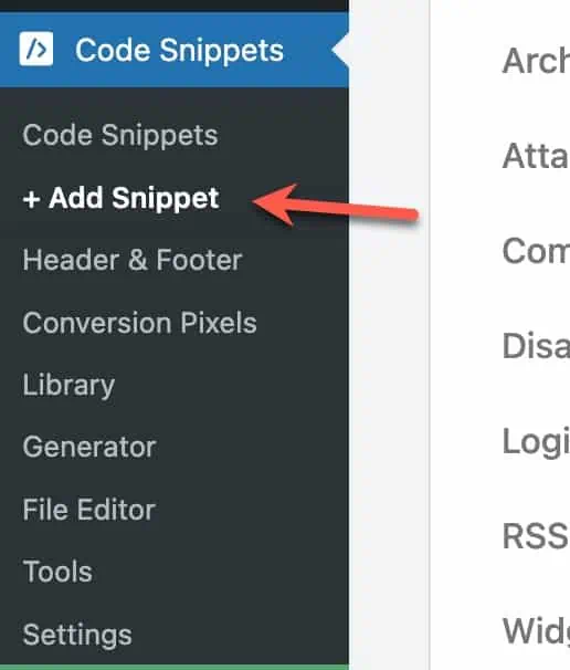Add new custom snippet