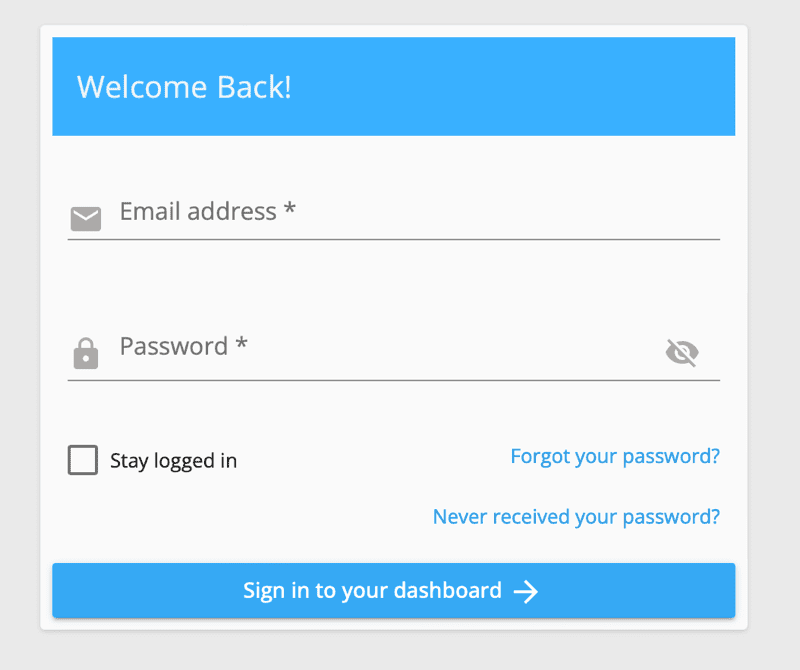 First time logging in to your account