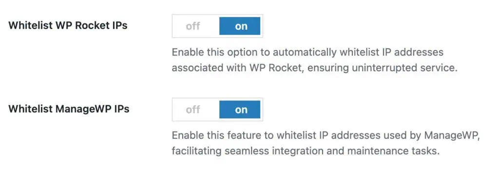 Whitelist services in Security Ninja
