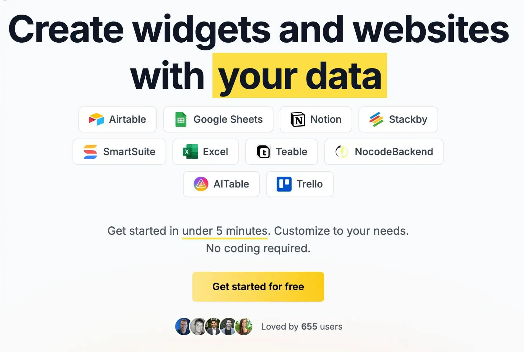 Tools for creating widgets from your data