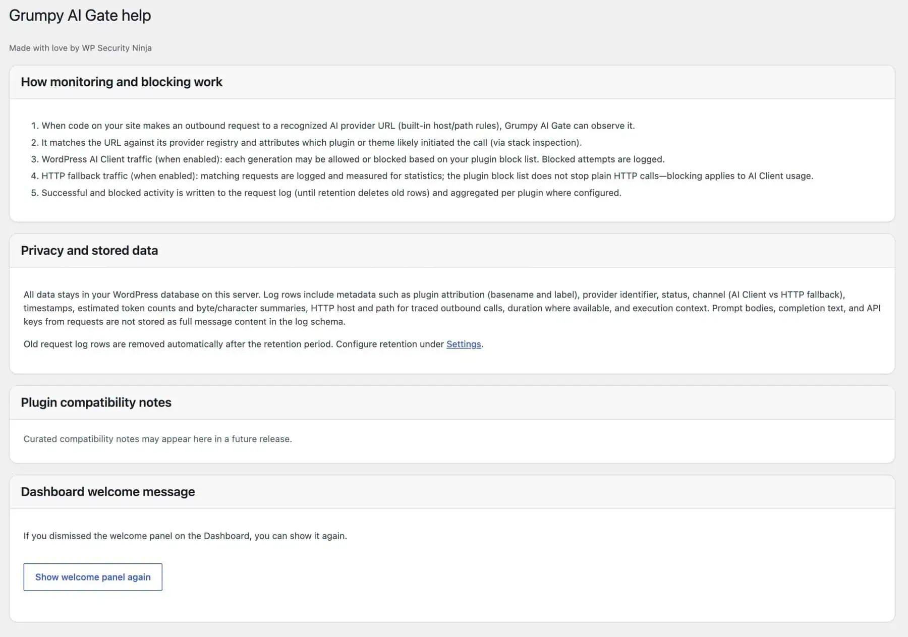 What the plugin does not do screenshot