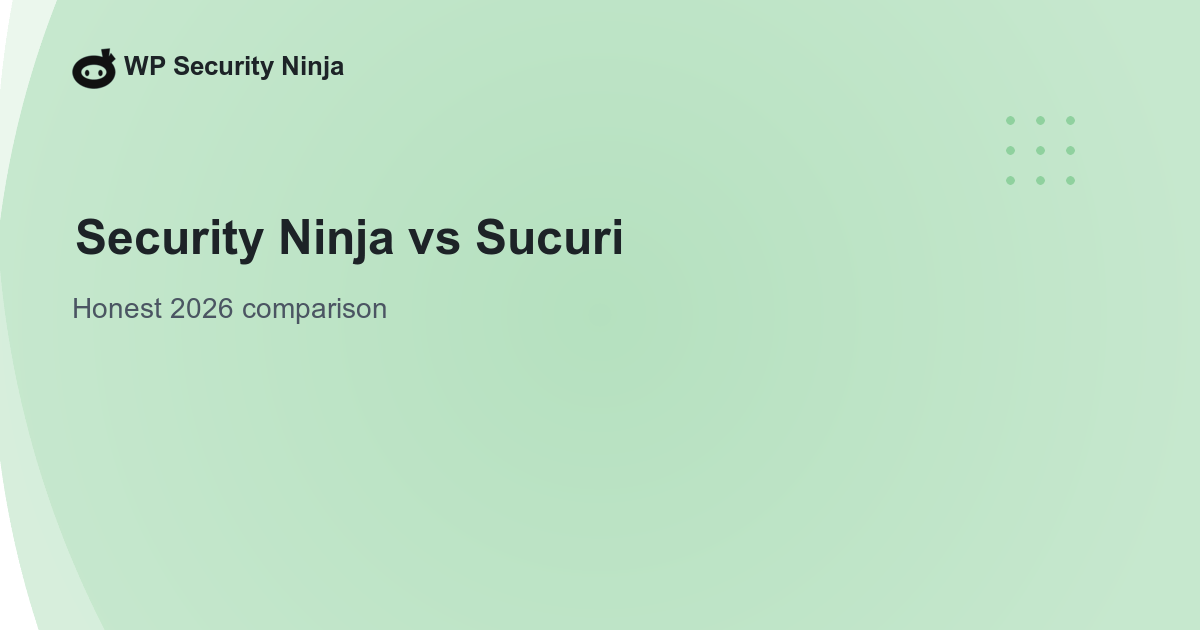 Security Ninja vs Sucuri 2026