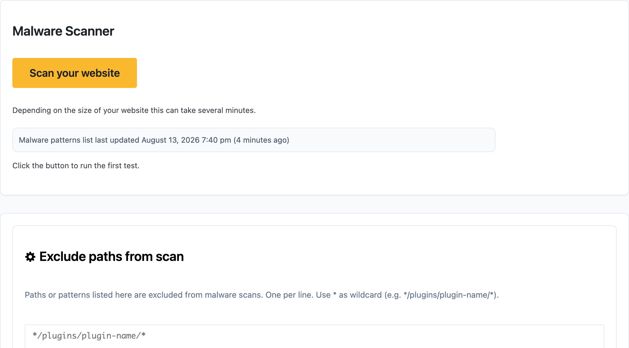 Security Ninja malware scanner ready to scan your website