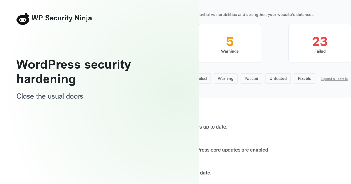 WordPress security hardening