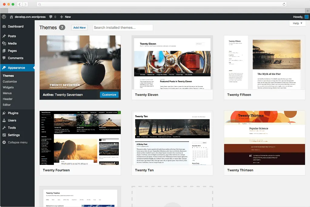 Wordpress Interface