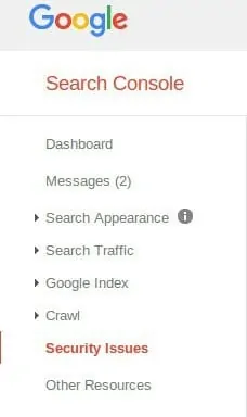 Google Search Console - security issues