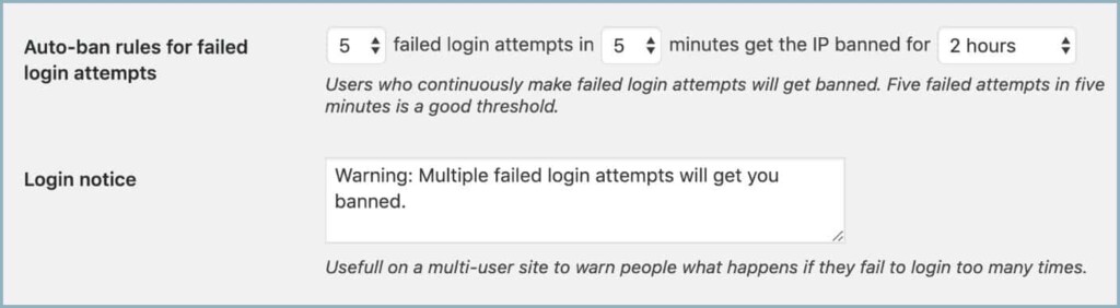 Block multiple failed login attempts