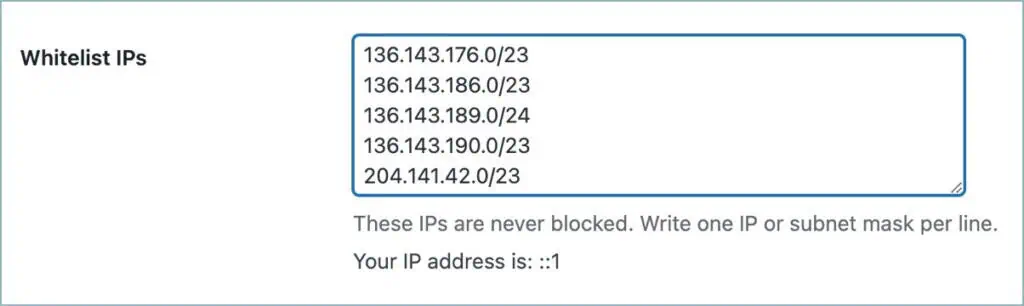 Whitelist IPs