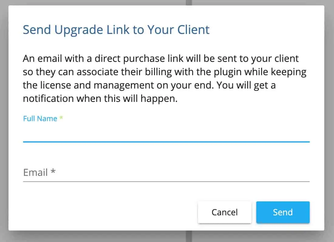 Send the upgrade link to your client