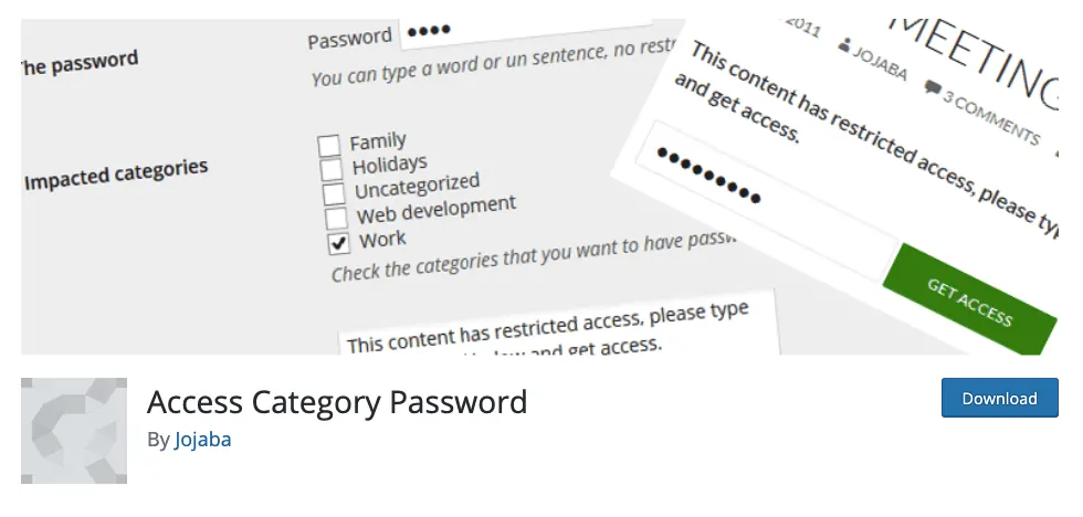 Access Category Password