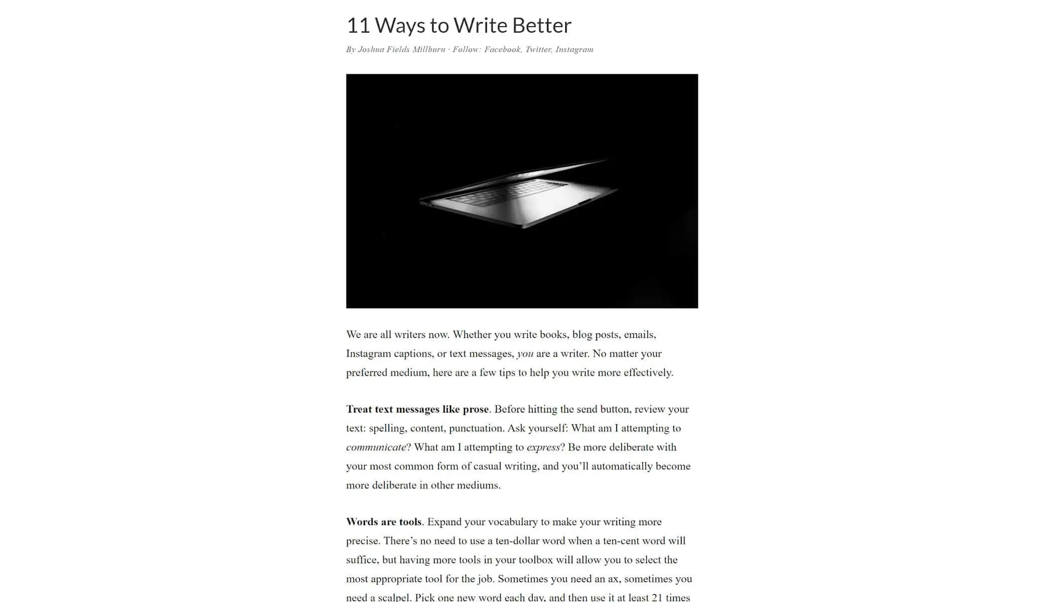 Minimalist design often helps readability