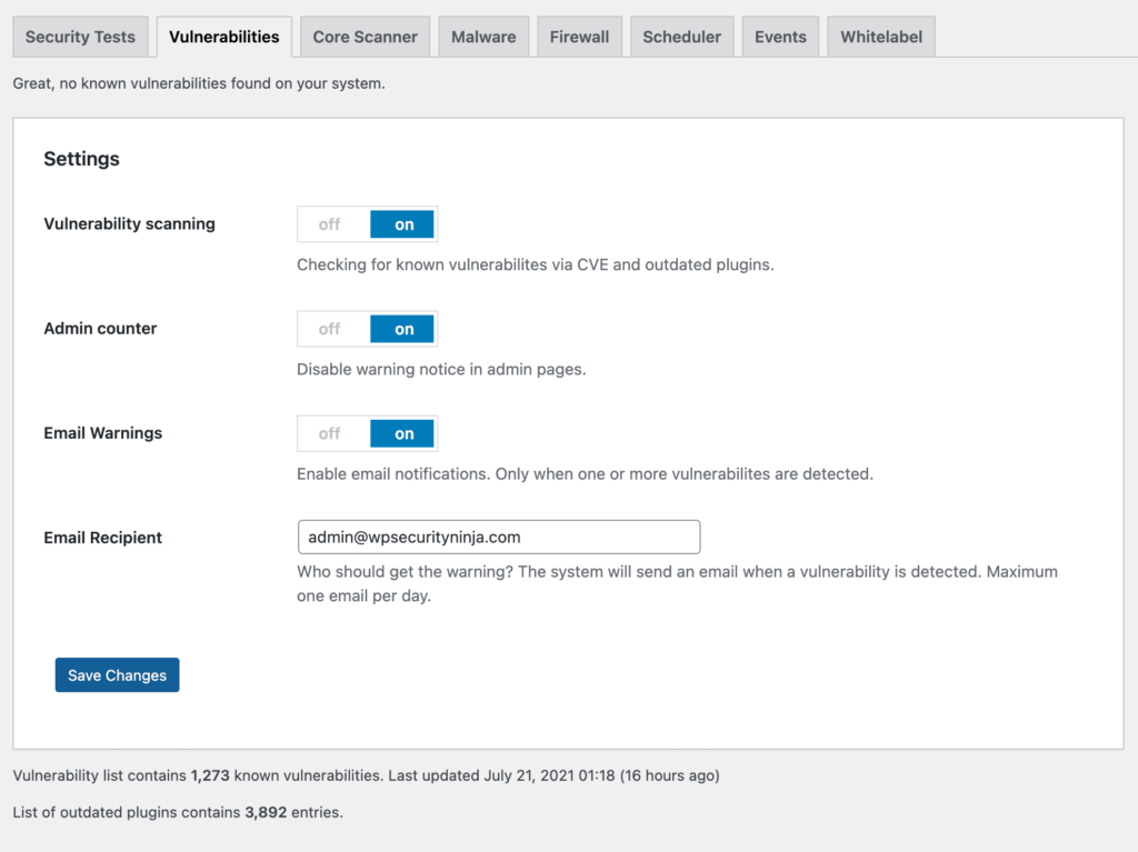 The vulnerability scanner