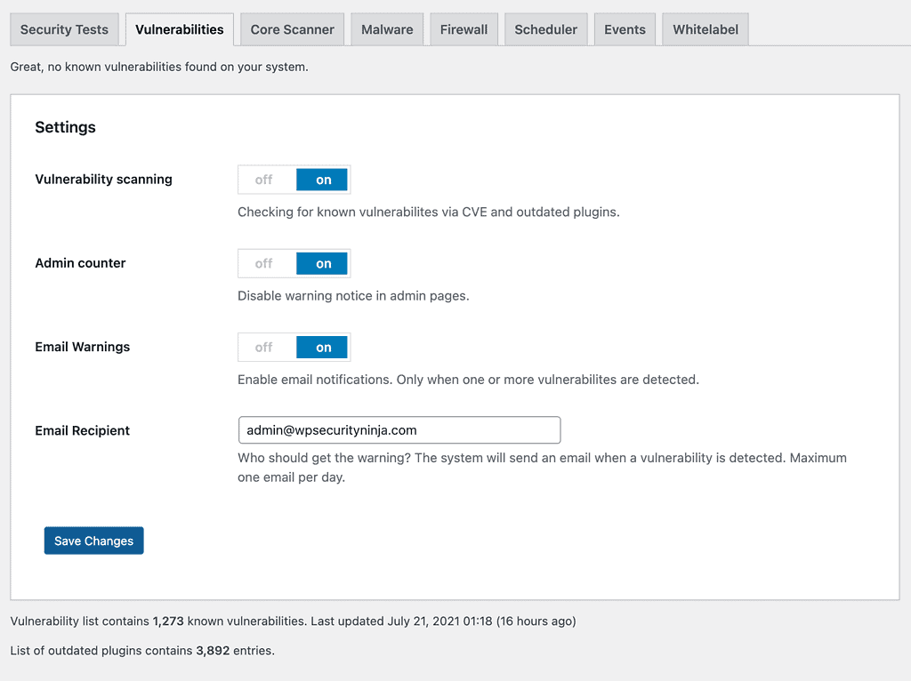 The vulnerability scanner