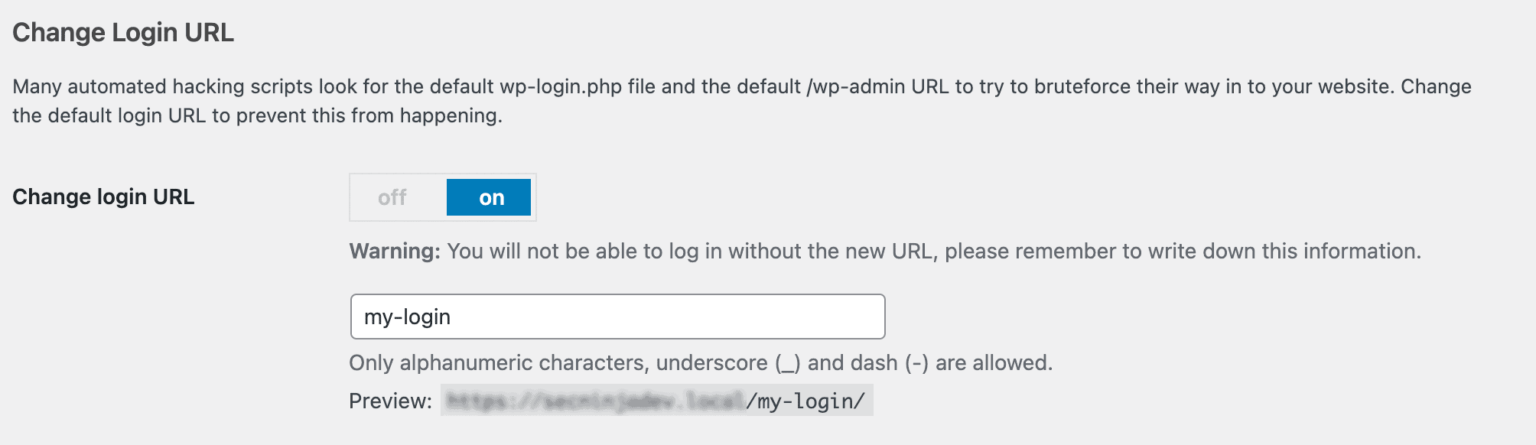 Change login URL Change login URL