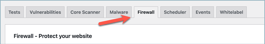 The Firewall tab