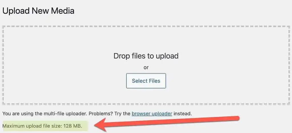 Find your file upload limit