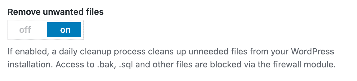 Remove unwanted files