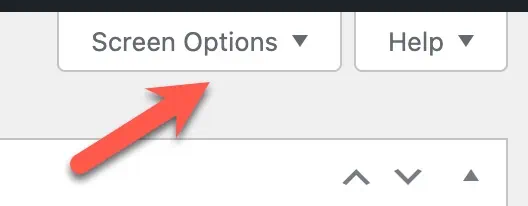 Screen Options on the Dashboard page in WordPress