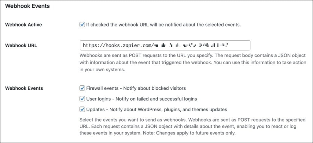 Webhook Events in Security Ninja